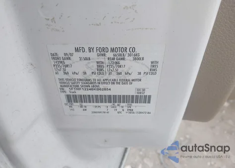 2008 Ford F-150 Stx/Xl/Xlt из США, поврежденный, VIN 1FTRF12248KB62854